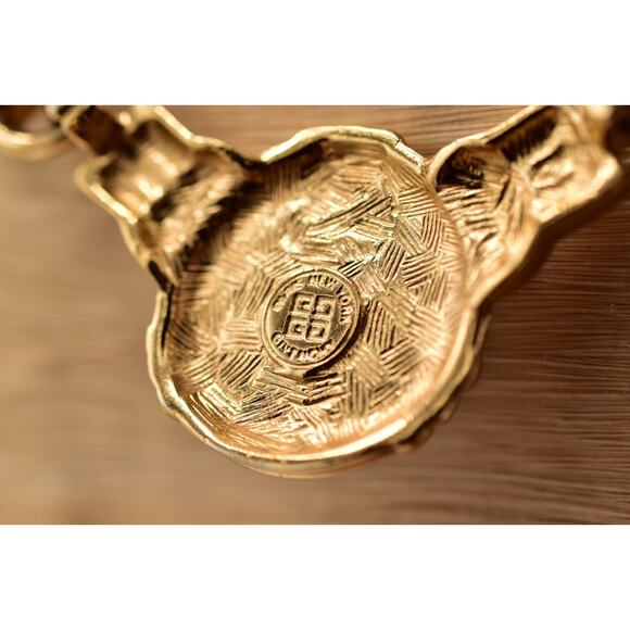 Givenchy Vintage Coin Medallion Collar Necklace Chunky Curb Gold Signed BinBM - Picture 11 of 12